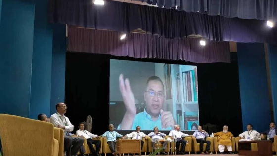ড্যাবের জাতীয় সম্মেলনে বক্তব্য রাখছেন বিএনপির ভারপ্রাপ্ত চেয়ারম্যান তারেক রহমান। ছবি : কালবেলা