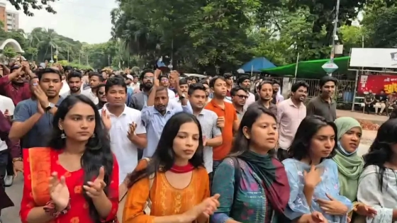 ঢাবিতে মিছিল। ছবি : কালবেলা