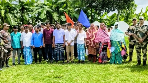 মেহেরপুরের গাংনীতে কাজিপুর সীমান্ত দিয়ে নারী ও শিশুসহ ৩৯ বাংলাদেশিকে হস্তান্তর বিএসএফের। ছবি : কালবেলা
