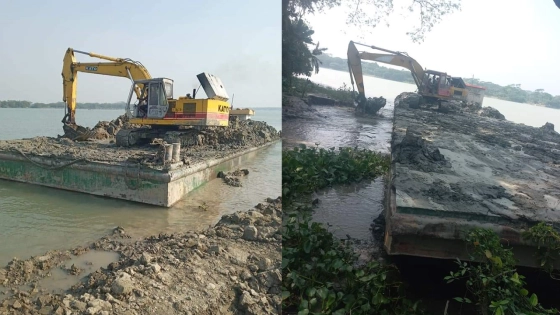 নদীপাড়ের ফসলি জমিতে মাটি কাটার মহোৎসব |