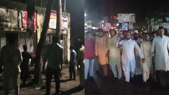 ঈশ্বরগঞ্জ পৌর শহরে জাপার অফিস ভাঙচুর করেন গণঅধিকার পরিষদের নেতাকর্মীরা। ছবি : কালবেলা