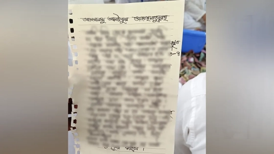 পাগলা মসজিদের দানবাক্সে পাওয়া এক নারীর চিঠি। ছবি : কালবেলা