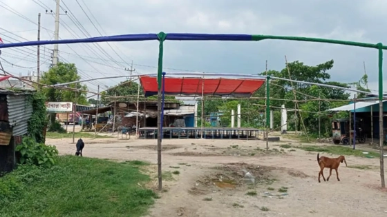 রাজশাহীর গোদাগাড়ীতে বিএনপির প্রতিষ্ঠাবার্ষিকী উপলক্ষে আয়োজিত অনুষ্ঠানস্থল। ছবি : কালবেলা