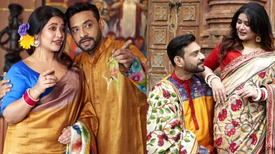 দুর্গাপূজায় যার সঙ্গে এনা
