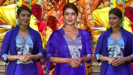 মুখার্জি বাড়ির পূজায় হাজির প্রিয়াঙ্কা চোপড়া