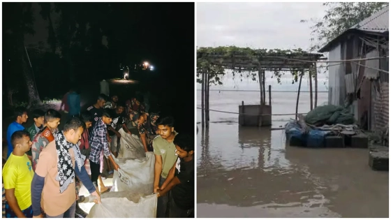 তিস্তা নদীর পানি বিপৎসীমার ওপরে, ডিমলার বন্যা রক্ষা বাঁধ ঝুঁকিতে
