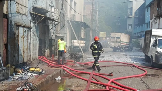 ৪ ঘণ্টায়ও নেভানো যায়নি মিরপুরের গোডাউনের আগুন